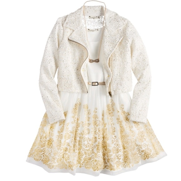 Knitworks Other - Girl's moto jacket and dress set, 12, NWT